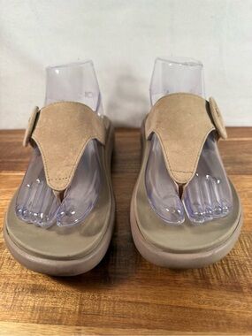 Vionic Activate RX Suede Buckle T-Strap Taupe Size 6